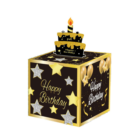 03 Black-Gold Christmas Surprise Money Pull Box - Double-Layer Digital Design for Festive Gifts, Birthday, V888-ELOSUNG42115