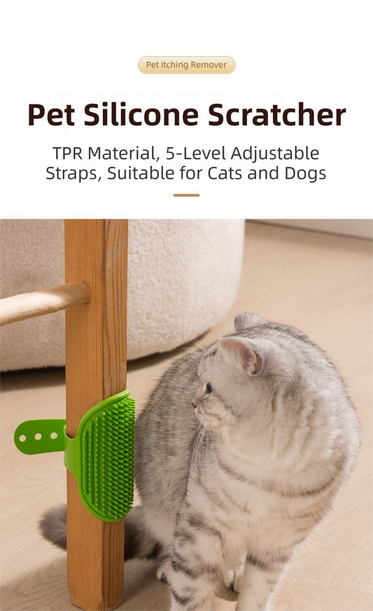3-Pack Black Multi-Functional Adjustable Silicone TPR Pet Grooming Massage Brush - for De-Shedding, and V888-ELOSUNG42206