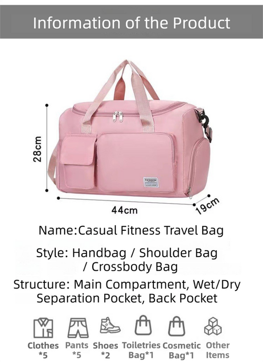 Black Lightweight & Waterproof Sports Gym Bag with Separate Shoe Compartment, Adjustable Strap and Multiple V888-ELOSUNG42539