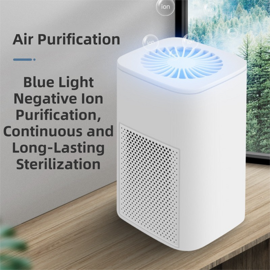 Green Compact Desktop Air Purifier with Dual Activated Carbon Filter - Ultra-Quiet Air Cleaner for Home & V888-ELOSUNG42545