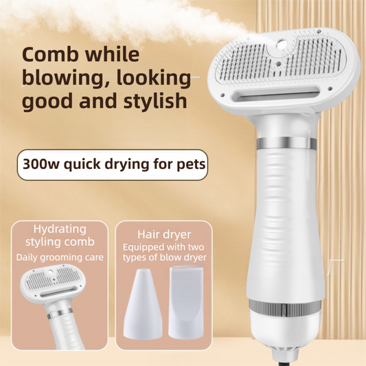 Green 6-in-1 Pet Grooming Hair Dryer with Noise-Reduction - Lightweight Handheld Blow Dryer & Mist Slicker V888-ELOSUNG42670