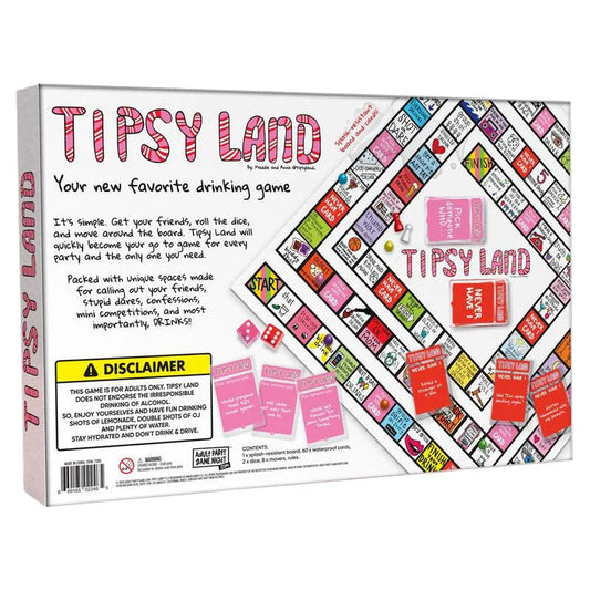 Tipsy Land Party Card & Board Set - Premium Drinking Game and Hilarious Social Icebreaker for Parties & Game V888-ELOSUNG42672