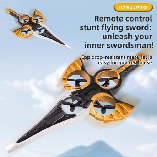 L36 Remote Control Flying Stunt Sword with 360 degrees Flip & One-Key Takeoff - Fully Guarded Propellers and V888-ELOSUNG42783