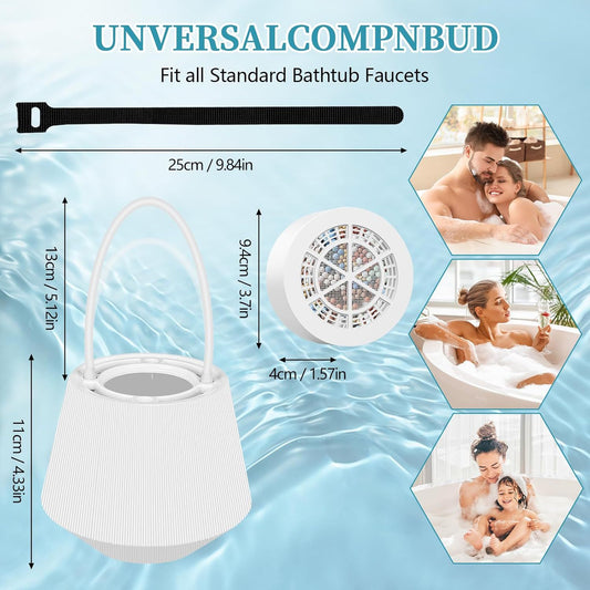 Black Hanging Bathtub Water Purifier with 8-15 Stage Ceramic Filter Core - Removes Chlorine, Scale & Heavy V888-ELOSUNG42858