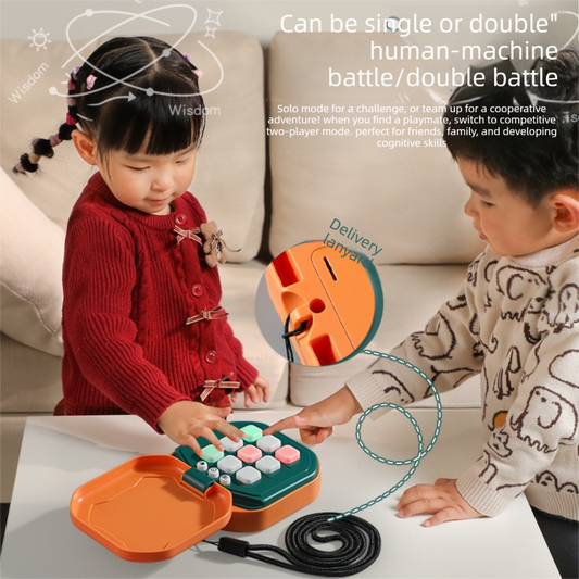 2 Pack Green AI Tic-Tac-Toe Handheld Game Electronic Logic Training Machine with 9 Game Modes and Light-up V888-ELOSUNG43009