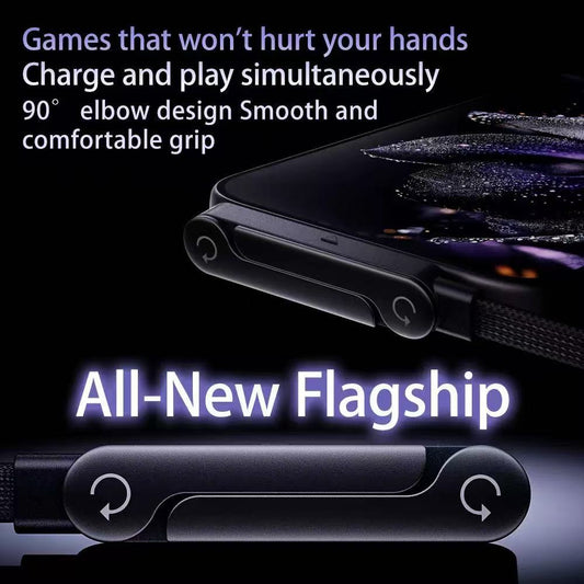240W USB-C to USB-C Fast Charging Cable with Integrated Folding Phone Stand and 90 Degree Elbow for Mobile V888-ELOSUNG43155