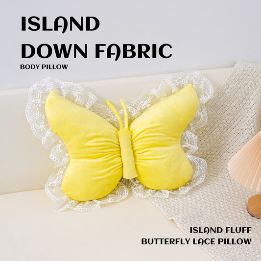 Blue Elegant Butterfly Lace Throw Pillow 60x45cm Soft Decorative Cushion for Sofa Bedroom Office and Car V888-ELOSUNG43220