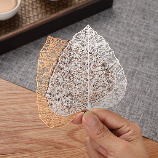 5-PCS Black 304 Stainless Steel Bodhi Leaf Tea Strainer Creative Fine Mesh Tea Filter Infuser for Loose Leaf V888-ELOSUNG43280