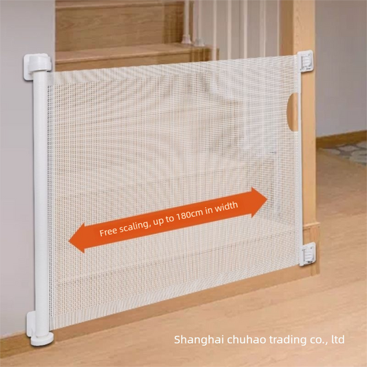 Black Retractable Baby Safety Gate and Pet Barrier Extra Wide 300cm for Stairs and Doorways No Drill Mesh V888-ELOSUNG43500