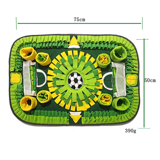 Interactive Dog & Cat Snuffle Mat - Football Field Design Puzzle Feeding Mat for Mental Stimulation, Slow V888-ELOSUNG43687