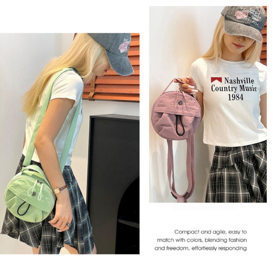 Black Fashionable Round Crossbody Bag with Water-Resistant Nylon and Multi-Pocket Design for Daily Travel V888-ELOSUNG43697