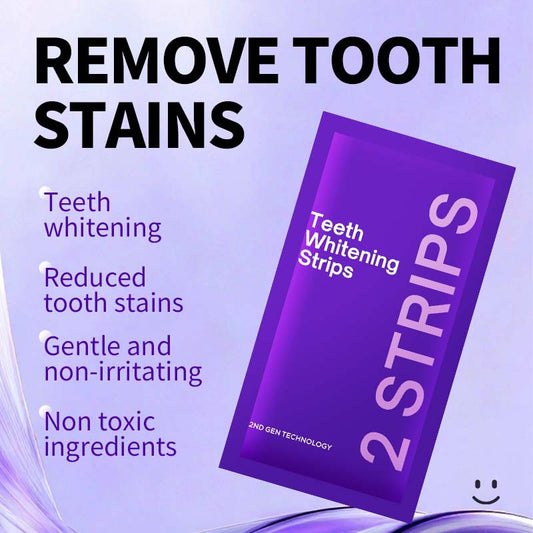 Professional Enamel-Safe Teeth Whitening Strips(12 Strips per Pack) - Antibacterial Gum Care & Deep Cleaning V888-ELOSUNG45221