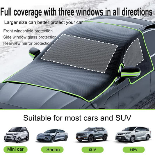 Black-Orange Magnetic Car Windshield Protector with 6 Magnets & 4 Secure Straps and Reflective Safety Strips V888-ELOSUNG45265