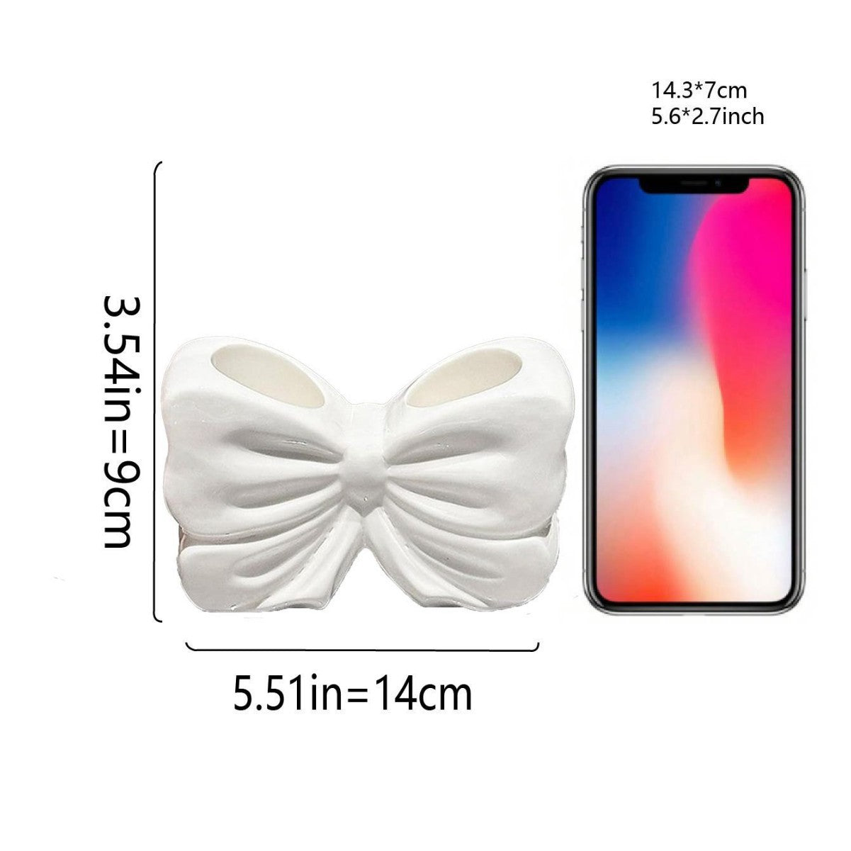 White Chic Bowknot 2-Slot Toothbrush Holder - Resin Retro Cute Desktop Decorative Stand V888-ELOSUNG45282