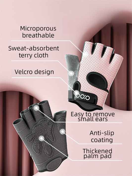 Black Heavy-Duty Unisex Gym Training Gloves with Integrated Wrist Support - Breathable Anti-Callus and V888-ELOSUNG45376