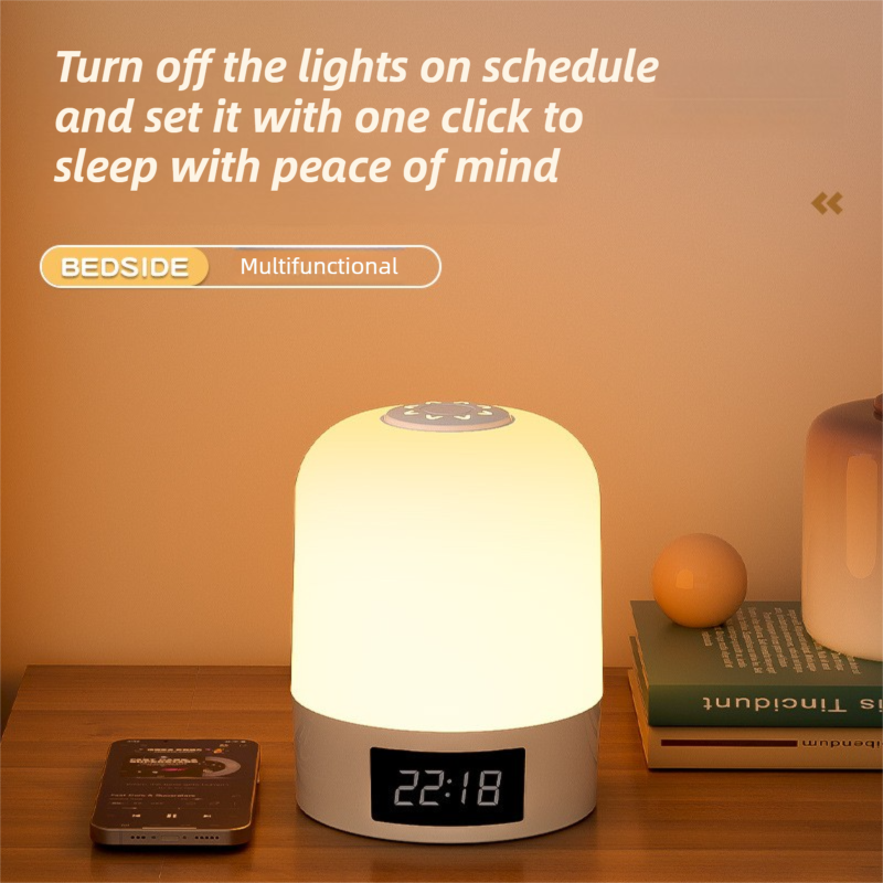 Smart Digital Clock Night Light - Remote Dimmable Bedside Lamp & Sleep Aid for Nursery, Feeding & Bedroom V888-ELOSUNG45380