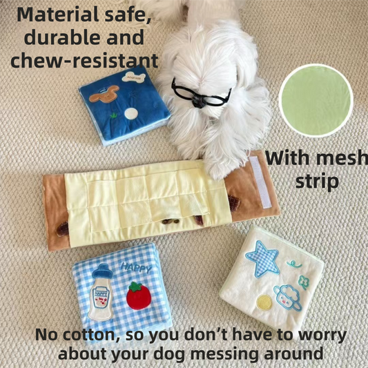 Soft Plush Interactive Sniffing Wallet with Hidden Treat Pockets (Style 4) - Squeaky Enrichment & Boredom V888-ELOSUNG45451