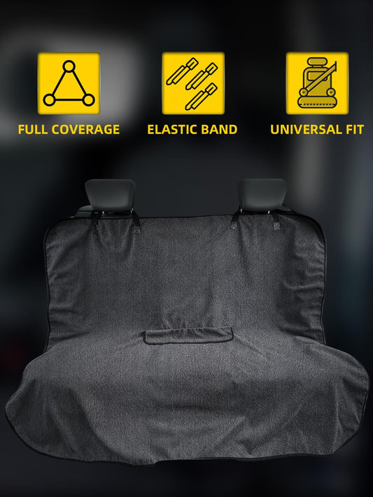 Black Waterproof Towel Car Back Seat Cover - Universal Non-Slip Sweat-Absorbent Bucket Seat Protector for Gym V888-ELOSUNG45539