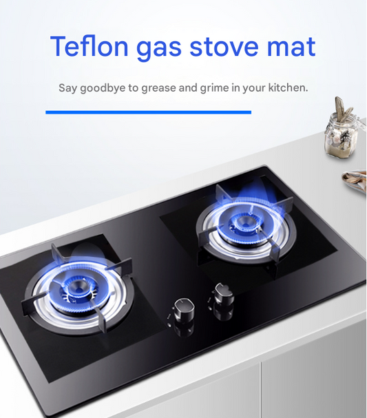2-Piece Black Reusable Oil-Proof Teflon Stovetop Burner Liners - Cuttable, Non-Stick, Heat-Resistant & V888-ELOSUNG45553