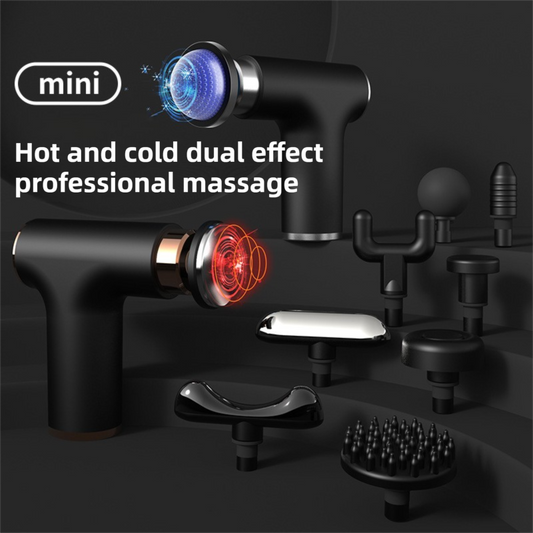 Black Gold Mini Hot Cold Massage Gun with10 Heads - 6 Intensity Dual Thermal Therapy Deep Muscle Reliever for V888-ELOSUNG45607