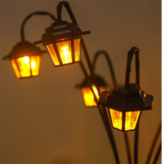 Solar Retro Hexagonal Palace Ground Plug Light with 6 LED Warm Glow - In/Outdoor Garden Pathway Landscape and V888-ELOSUNG45613