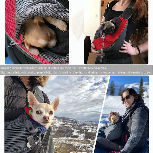 Black Hands-Free Pet Chest Carrier - Breathable Mesh Crossbody Bag for Dogs & Cats within 2.5KG V888-ELOSUNG45648