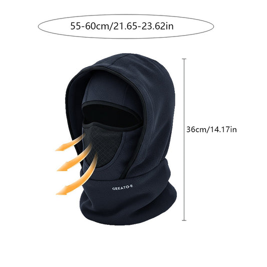 Black Windproof Thermal Balaclava Hood - Full Face Mask & Polar Fleece Neck Warmer for Skiing, Cycling & V888-ELOSUNG45962