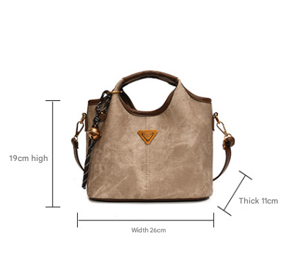 Coffee-brown Vintage Soft PU Leather Crossbody Handbag | Large Capacity Shoulder Tote | Unique Minimalist V888-ELOSUNG46322