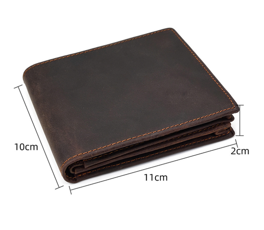 Brown Vrtical Stroke Men's Vintage Wallet Multi-Card Slots Large Capacity Coin Purse Casual Clutch Bag for V888-ELOSUNG46537