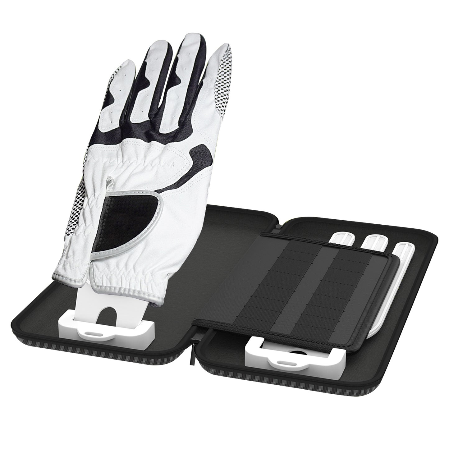 Grey Golf Glove Bag with Dual Glove Support Frame & Hook - Convenient Storage for Tees, Ball Markers and Golf V888-ELOSUNG46596