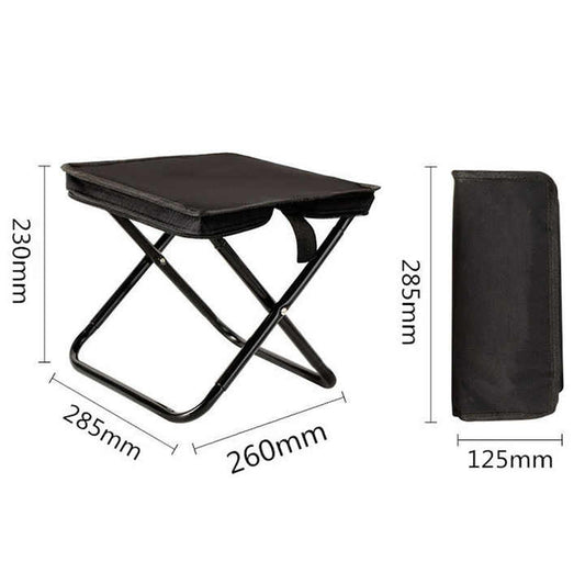 Beige Outdoor Folding Stool with Carrying Handle - Portable Camping Seat, Fishing Chair, Collapsible Zipper V888-ELOSUNG46749