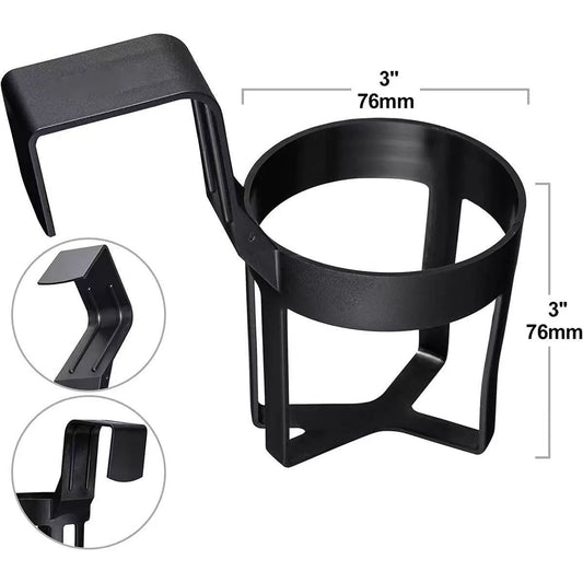 Black Car Cup Holder - Universal Vehicle Drink Organizer, Portable Beverage Rack (Set of 4) V888-ELOSUNG47099