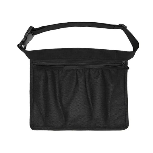 Black Mesh Ball Waist Bag - Large Capacity Portable Pickleball & Tennis Ball Carrier with Adjustable Belt & V888-ELOSUNG47273