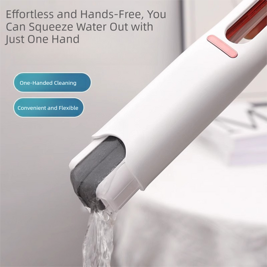 Mini Handheld Sponge Mop - Self-Squeezing, No-Touch Cleaning with 4 Replaceable Heads for Kitchen, Bathroom & V888-ELOSUNG47393