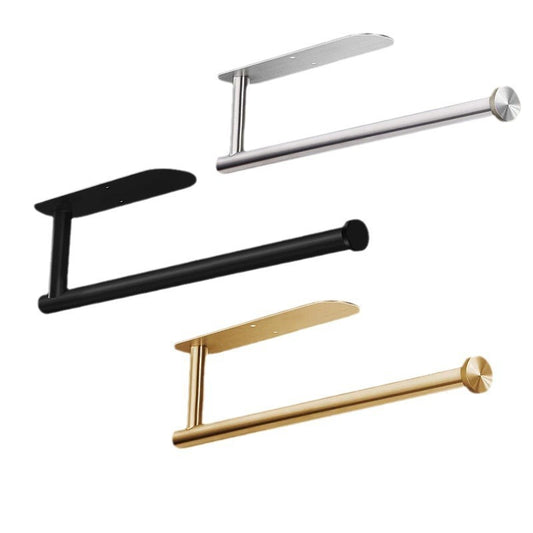 Black Stainless Steel Kitchen Paper Holder with Adhesive Mounting - Under Cabinet Tissue Roll Rack for Paper V888-ELOSUNG48017