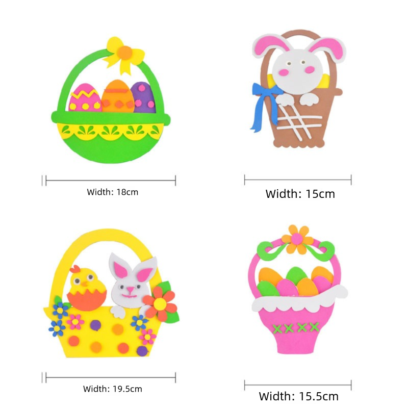 4-Pack Easter EVA Craft Basket Kit - DIY Decorative Set for Kids, Perfect for Holiday Crafts, Classroom V888-ELOSUNG48203