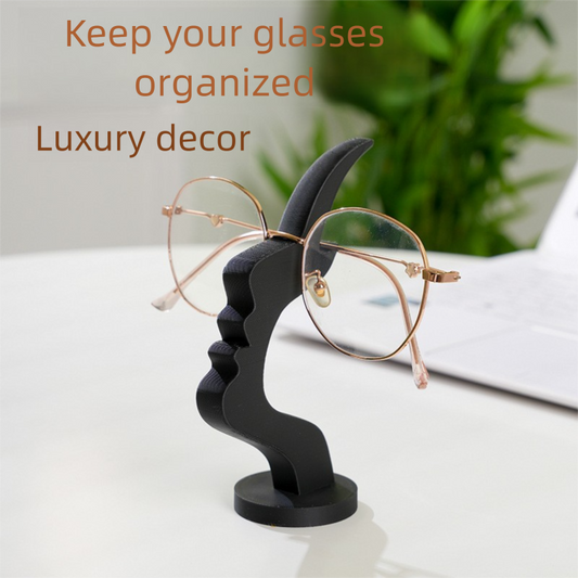 Black and white two pieces Desktop Eyeglass Holder - Minimalist Design for Home or Office, Stable Display V888-ELOSUNG48397