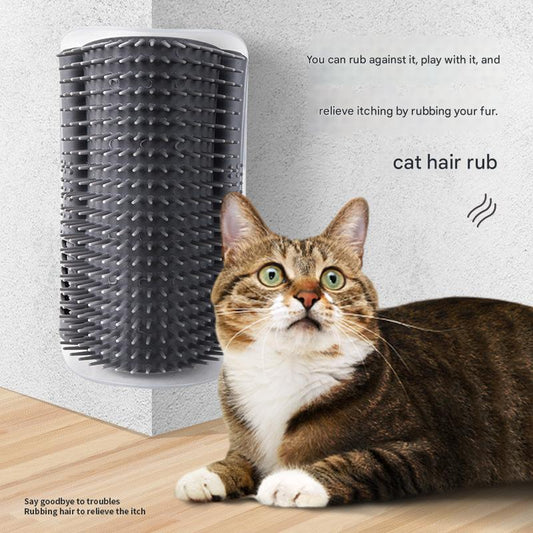 Blue Cat Corner Grooming Brush Set, 2-Piece Wall-Mounted Self-Groomer with Catnip, 288 & 314 Bristles, V888-ELOSUNG48644