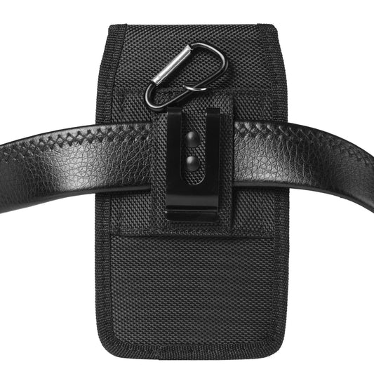 2-Pack Black Universal Heavy-Duty Nylon Belt Holster Pouch with Card Slot - Durable Oxford Cloth Waist Pack V888-ELOSUNG48658