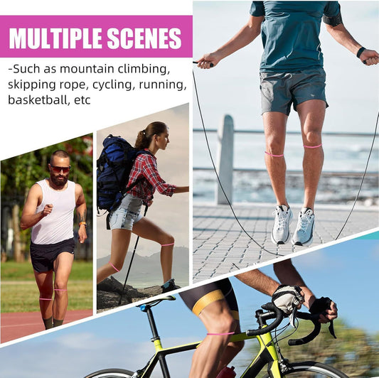 5 Pairs Grey Patellar Tendon Silicone Stabilizer Knee Straps for Running and Basketball, Breathable Elastic V888-ELOSUNG48855