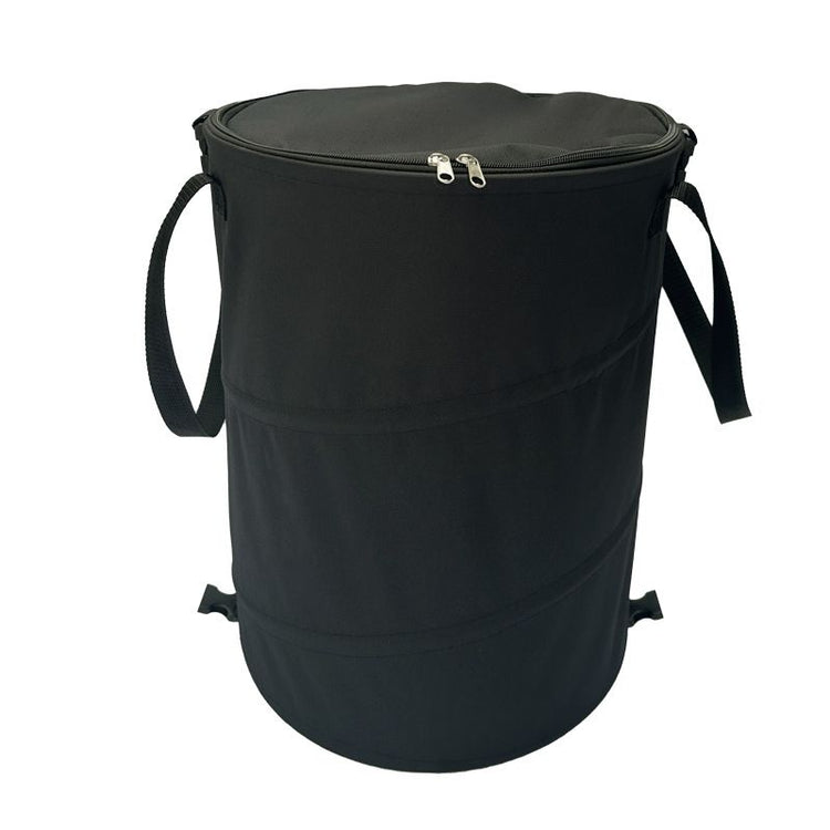 Black Foldable Camping Trash Can with Lid - Large Capacity Heavy Duty Pop Up Rubbish Bin - Portable Storage V888-ELOSUNG48915