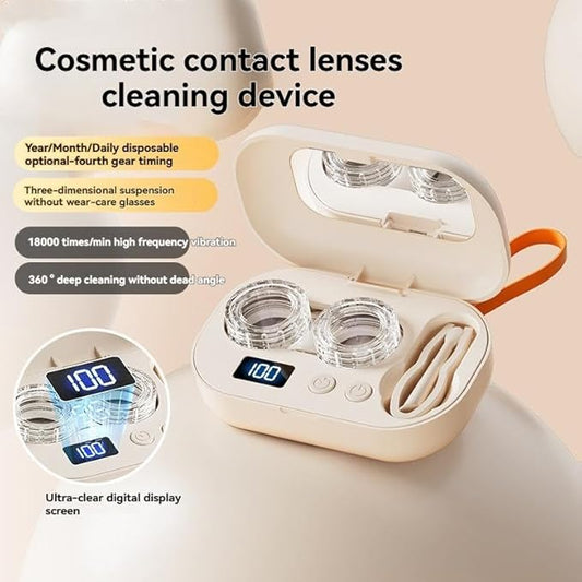 Smart High-Frequency Ultrasonic Contact Lens Cleaner with Digital Display & 4 Level Timer - Portable 3D V888-ELOSUNG491340