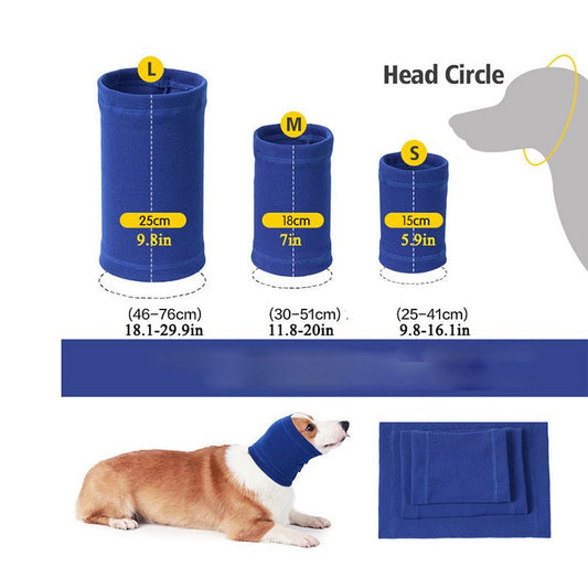 3-Pack Blue Instant Calming Dog Warm Hoods and Ear Covers (L Size) - Anxiety Relief Noise Reduction & V888-ELOSUNG49679