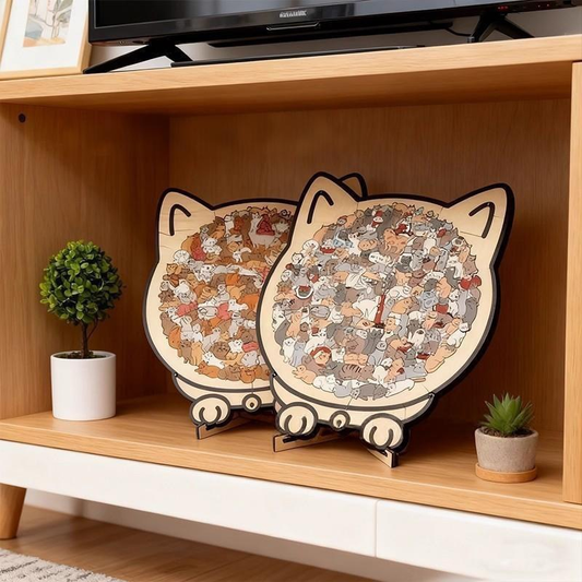 Colorful puppy Collection Puzzle - Irregular Shaped Jigsaw with Adorable Kitten Pieces, Stacking Display V888-ELOSUNG50176