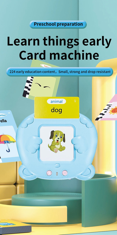 Blue Bear Talking Cards Educational Toy for Toddlers 112 Cards Audible Preschool Learning Machine Early V888-ELOSUNG50215