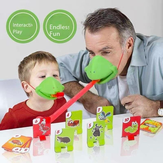 4 Player Frog Tongue Game Lizard Mask Card Battle Family Board Game Parent-Child Interactive Party Game V888-ELOSUNG50217