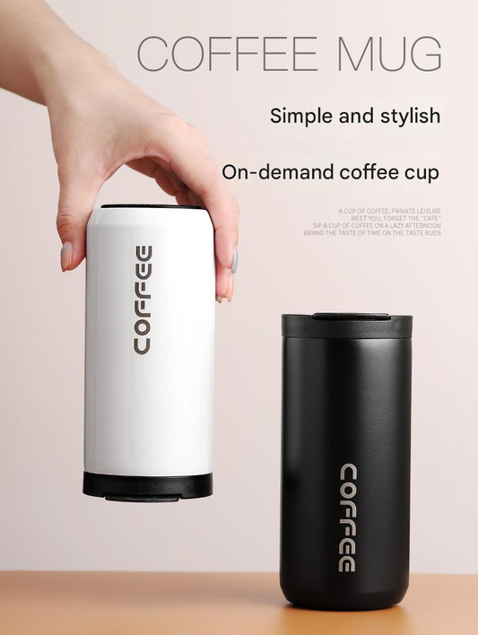 Black Stainless Steel Coffee Mug 500ml Vacuum Insulated Travel Cup 8 Hours Heat Retention Leak-Proof Lid 304 V888-ELOSUNG50376
