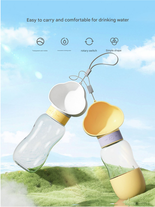 Purple 350ml Portable Dog Water Bottle - Leak-Proof Pet Travel Water Dispenser, Cloud-Shaped Drinking Bowl, V888-ELOSUNG50418