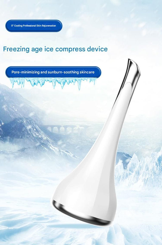 2-piece White and Pink Flat-Surface Ice Cold Therapy Facial Tool - Mini Ice Hammer Cryo Stick for Pore V888-ELOSUNG50457