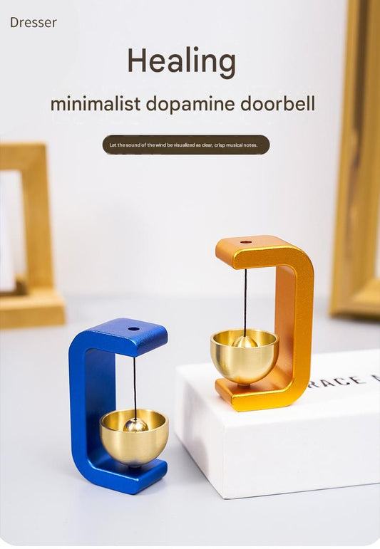 Black Magnetic Door Bell Chime - Dopamine Style Brass Bell with Alloy Frame - No Drill Entry Door Chime for V888-ELOSUNG50684